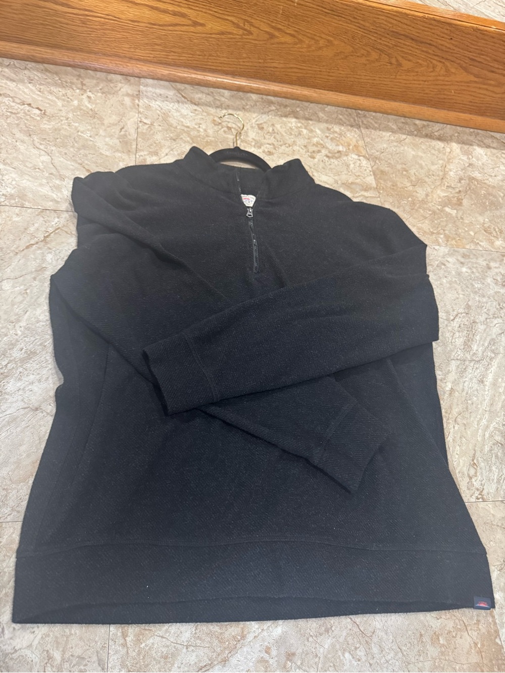 Faherty Men's Black Zip-Neck Sweater